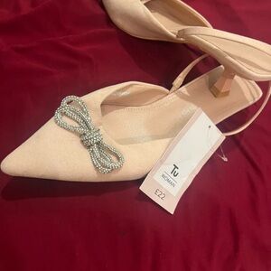 Tu Women's Chic Cream Slingback Heels